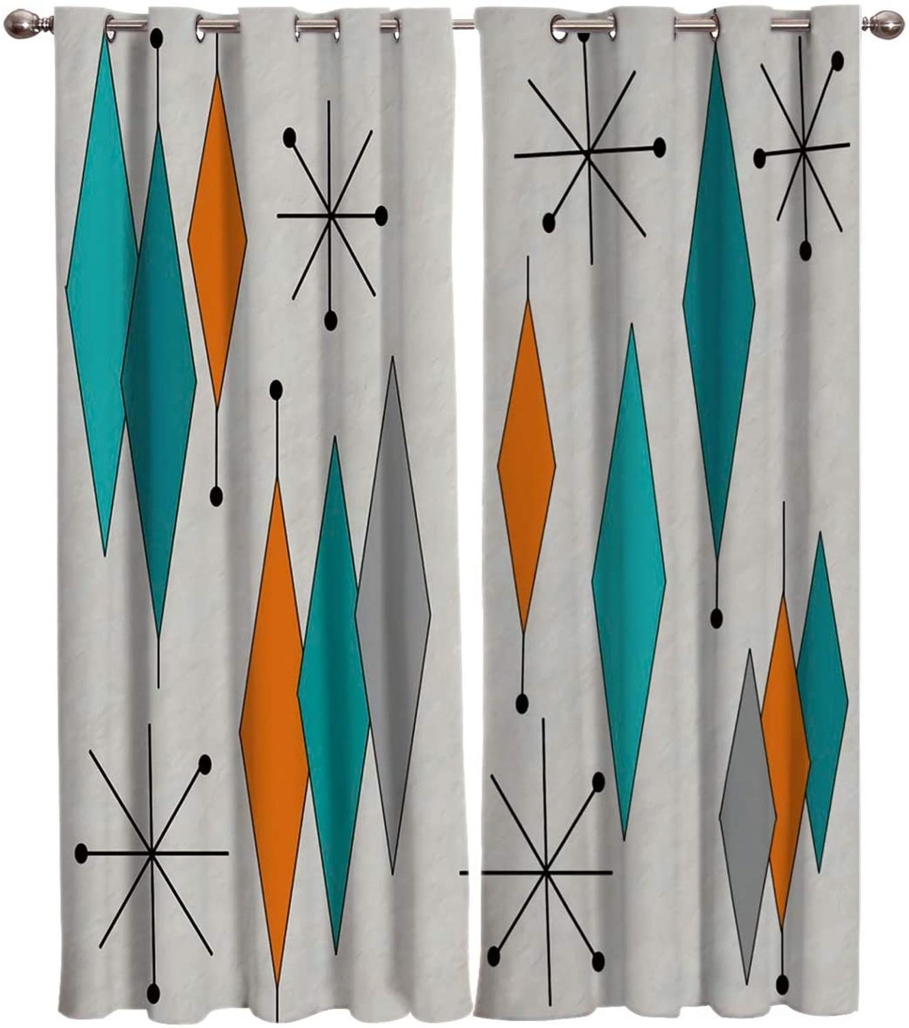 Спальня Кухня Роскошные Шторы Ретро Геометрический Ромб Окно Шторы Гостиная Украшения — фото 6