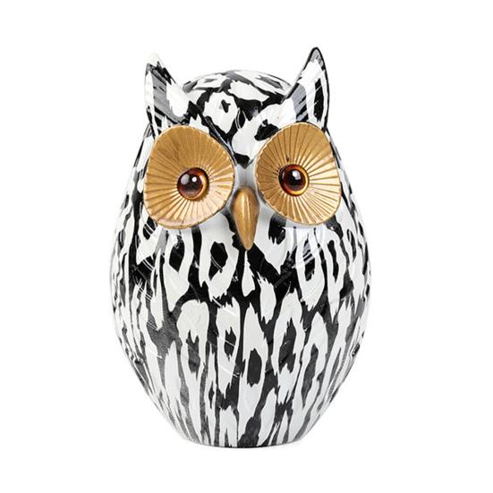 Graffiti-Eulenfigur, Harz-Eulen-Ornament, Desktop-Mehrfarbige Eulenstatue für Zuhause, TV-Ständer, Büro, Bücherregal, Schreibtisch-Dekoration