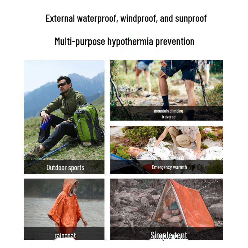 Outdoor Emergency Thermal Blanket - Portable Survival Cold Protection Tent