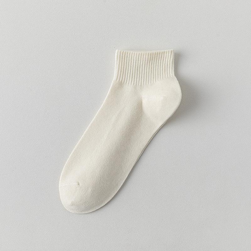 Men's Spring and Summer Thin Solid Color Versatile Business Sweat Absorbing and Odor Proof Boneless Short Socks