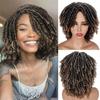 Synthetic Short Afro Twist Hair Braided Half Wig for Black Men Clip In Toupee Hairpieces Dreadlocks Male Wig Rock Party