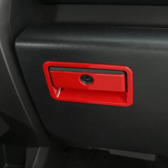 Co-pilot Storage Box Handle Trim Cover For Ford F150 F-150 2015- Bright Red