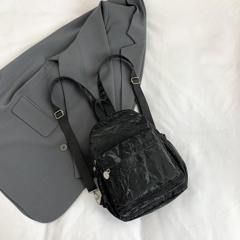 Tooxika Новый однотонный парный простой маленький рюкзак для путешествий и отдыха чёрный