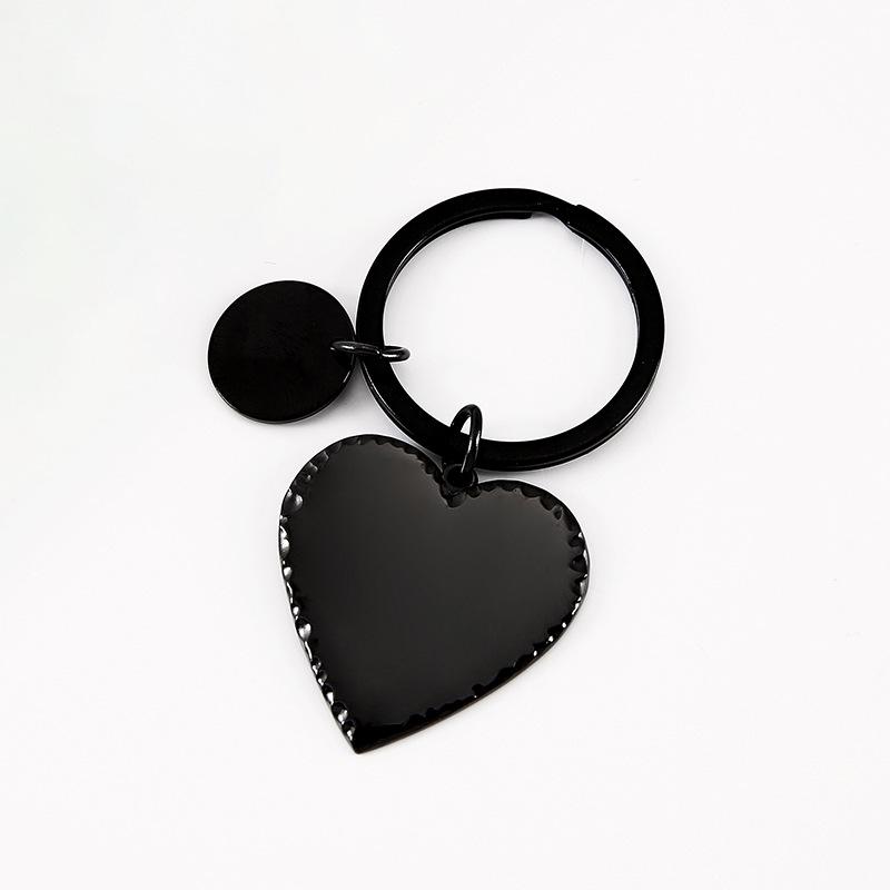 Heart-Shaped Stainless Steel Keychain with Laser Engraving