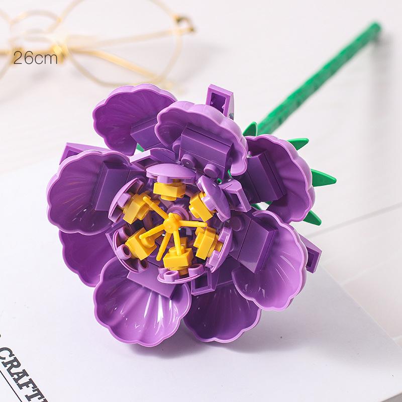Plastic Small Particle Building Blocks Flower Three-dimensional Puzzle Children Gifts Educational Toys