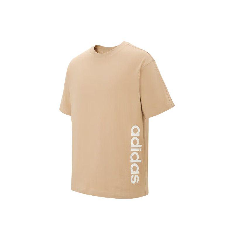 Adidas Sports Lifestyle Series Casual Loose Fit Cotton Short Sleeve T-Shirt Unisex Tops Light-Brown JJ0615