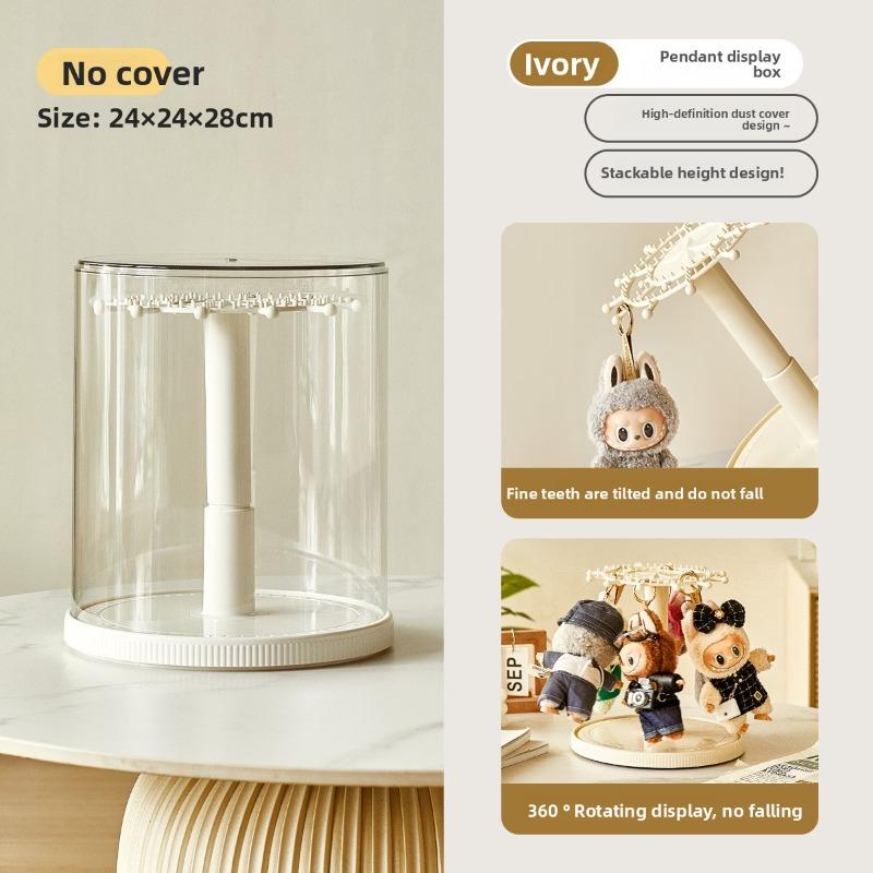 Rotating Blind Box Display Stand, Hanging Storage, Bubble Mart Figurine Dust Cover, Desktop Doll and Ornament Rack