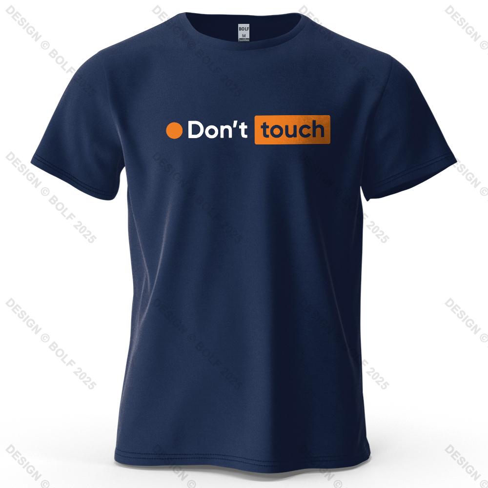 Men's Dont Touch Graphic Short Sleeve T-Shirt 100% Cotton Breathable Vintage Printed Tops Tee Summer Casual Sportswear