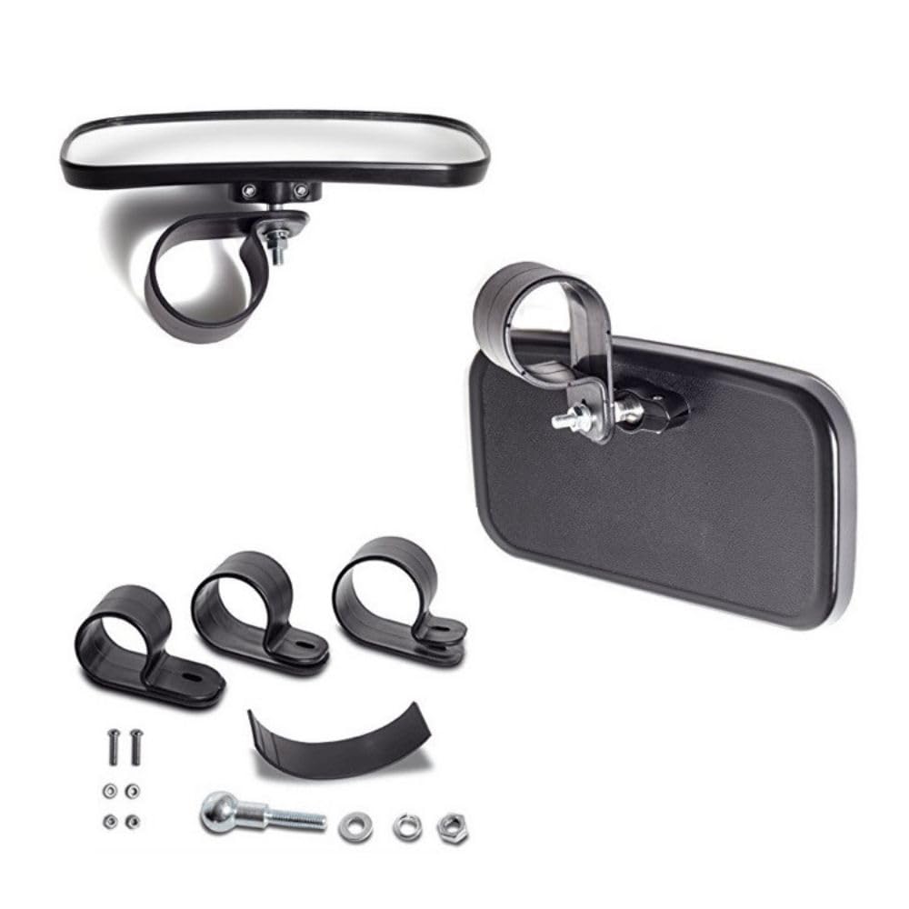 PLEAVIT Forklift/Tractor/ATV Side Mirrors/Rearview Mirrors for Agricultural and Construction Equipment, Universal Square Shape with Brackets