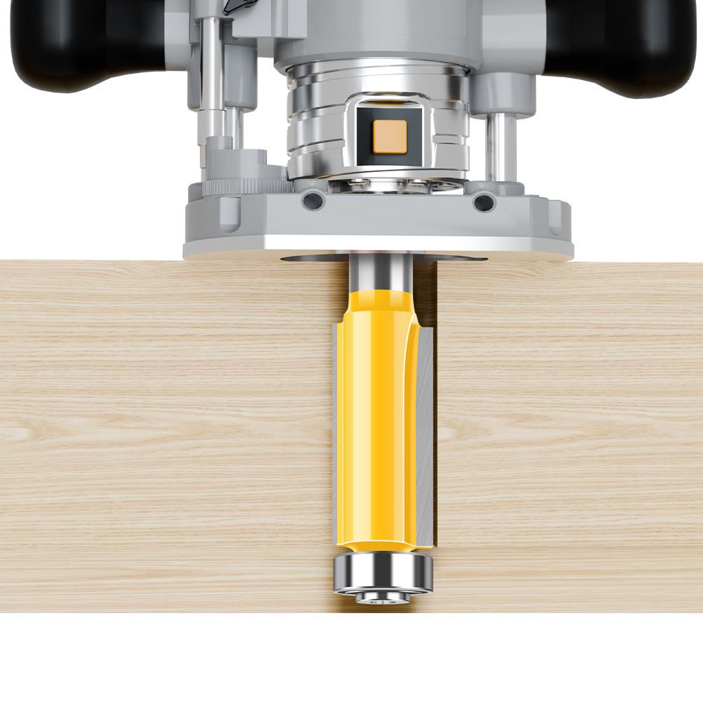 6 Handle Bearing Trimming Cutter Woodworking Milling Cutter With Bearing Trimming Cutter Double Edge Straight Cutter Woodworking Milling Cutter