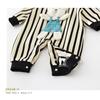 Long Sleeve Striped Animal Romper with Stuffed Soft Korean Baby 90cm [EnDast] Animal, Material, Children's Clothing, Clothing, Gift, 66cm, 73cm, 80cm,