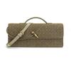 Trendy Spring And Summer Woven Soft Leather Dinner Bag Medieval Baguette Bag Organ Bag Horizontal Portable Messenger Bag