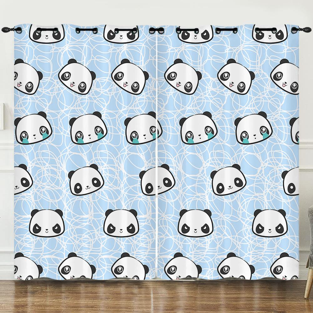 Vorhang Cartoon-Tier Nationalschatz Panda 3D Digitaldruck Verdunkelungsvorhang Ösen