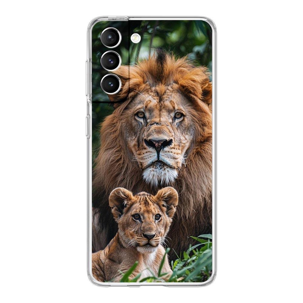 Phone Case For Samsung Galaxy S25 S24 S23 FE S22 Ultra S20 S21 5G S10 S9 Plus S10E S8 Soft Clear Cover Lion Alpha Male Cub