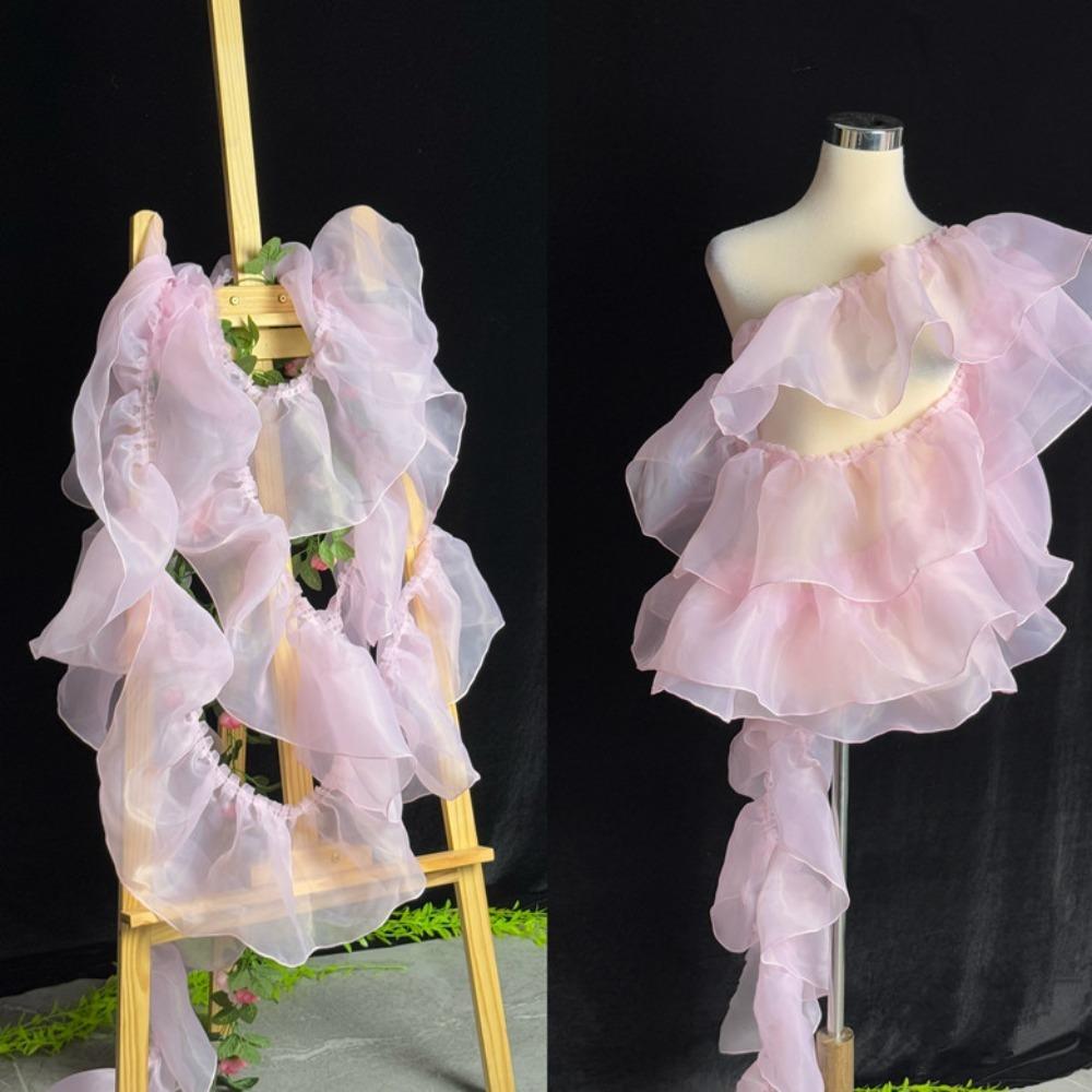 

Новая ткань кружево органза шириной 20 см, однотонная, плиссированная форма, складки, закрученные края, материал для DIY декора, ткань для шитья с оборками розовый