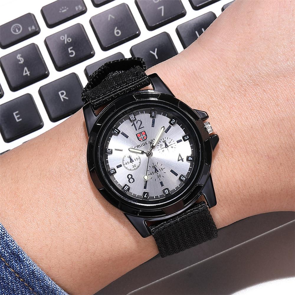 New Army Watch Sport Canvas Quartz Nylon Round Dial Male Military Men Relogios Strap Wristwatch Casual Fabric Watches Cool
