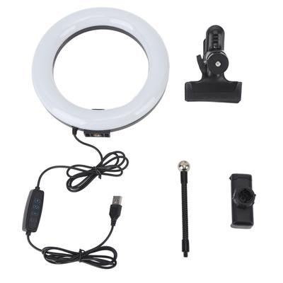 Selfie Ringlicht ABS Einstellbare Farbe und Helligkeit Clip-On LED Fülllicht für Live-Streaming Make