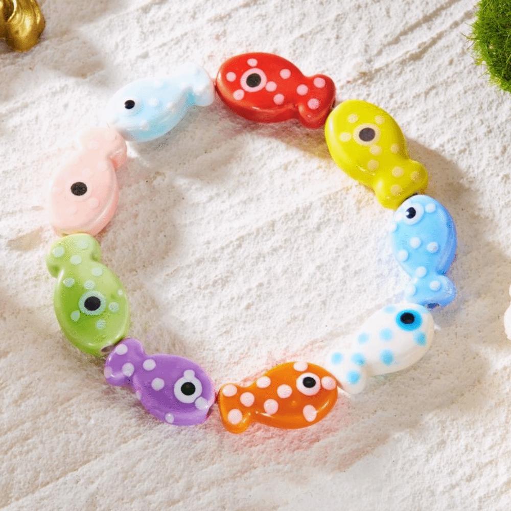 elastic rope Small Fish Bracelet Boho Bohemian Beach Jewelry Ceramic Beads Bracelet  Jewelry Gifts