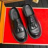 New Muller Shoes Men PU Tassel Decoration Low Heel Round Head Breathable Half Baotou Business Casual Shoes Large Size 38-46