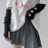 Long Y2K Star Arm Cover Solid Color Warmer Long Cuff Knitted Fingerless Sleeves  Cosplay