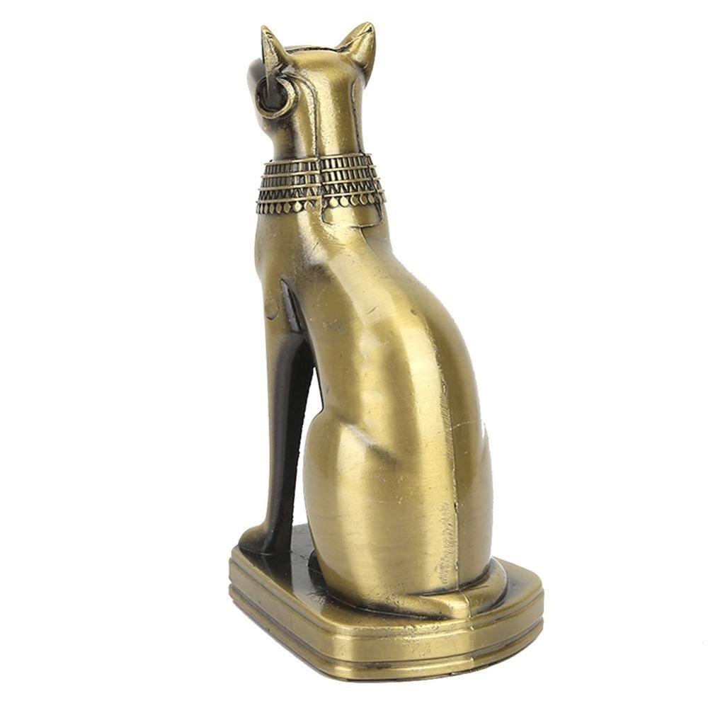 Alloy Egyptian Cat Statue Brass Cat Goddess Statue Statues Desk Decor Office Desk