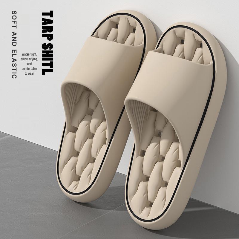 2024 Silent Non-Slip EVA Bathroom Slippers - Hollow Design for Men, Summer Home Comfort