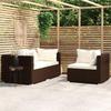 VidaXL Garden Lounge Set 3 Pcs with Cushions Brown Wicker 317505