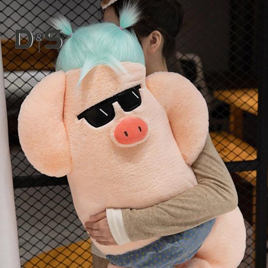 Funny Pig Plush Doll Soft Stuffed Animal Pillow for Boys Girls Adorable Pig Cuddly Toy Valentine's Day Gift