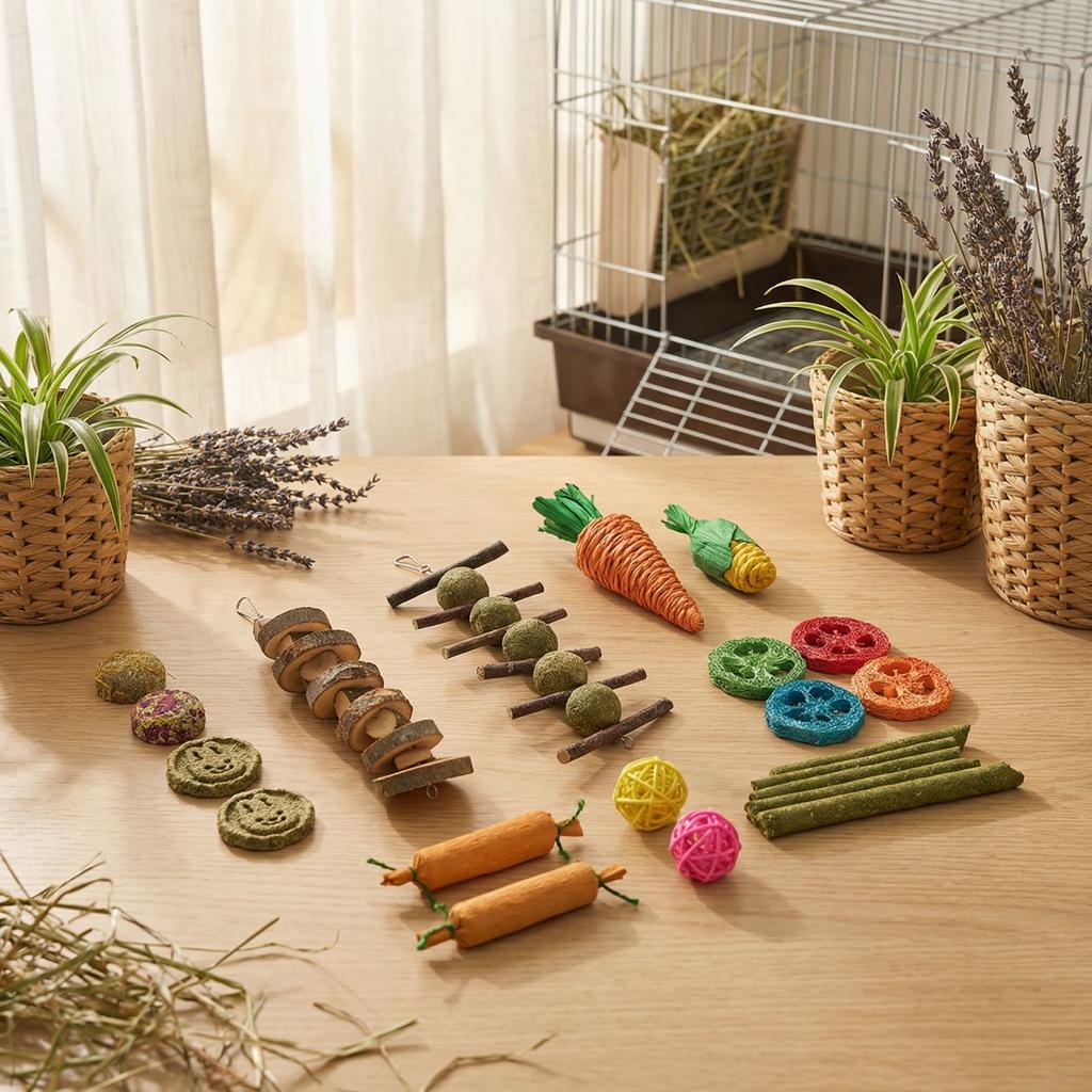 Kaninchen und Hamster Kauspielzeug Set