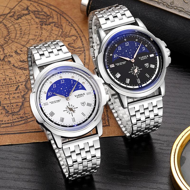 Top Brand New Men's Watch Simple Atmospheric Waterproof Non-mechanical Watch Stainless Steel Quartz Men's Watch