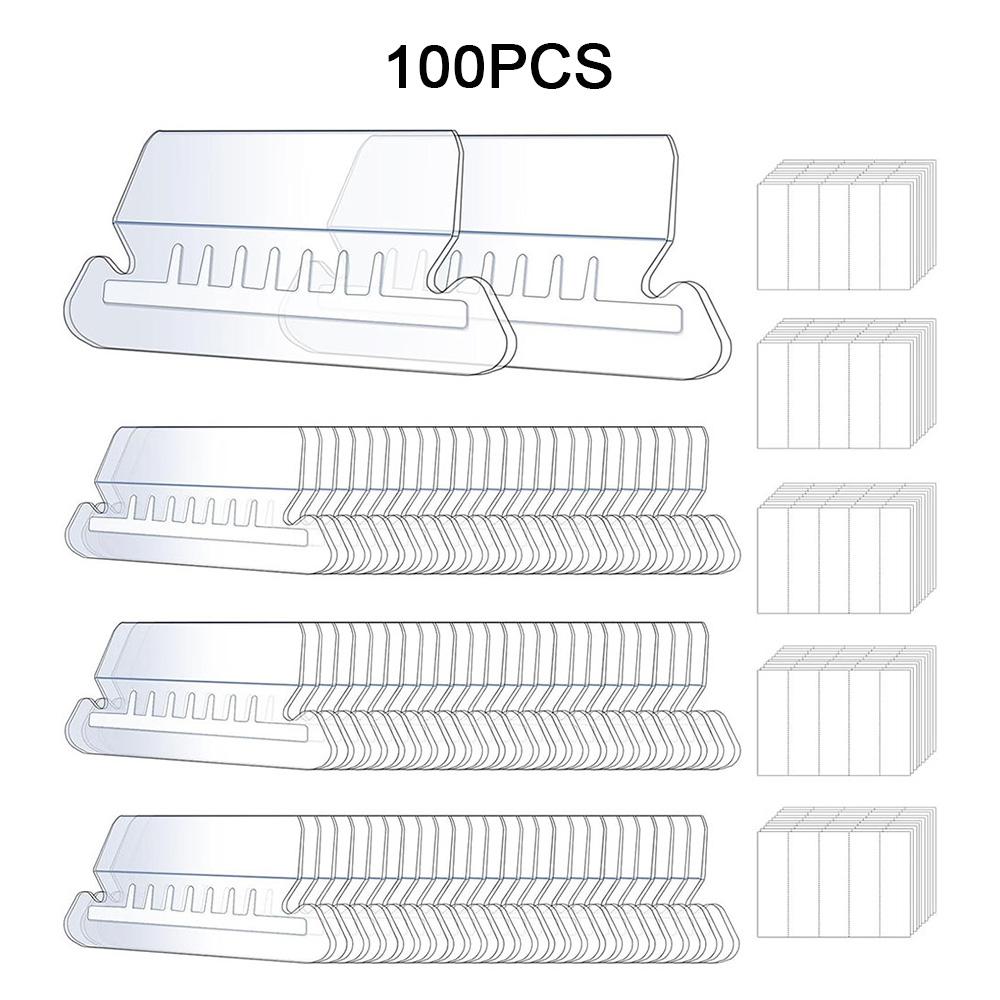 100 Pcs Hanging File Folder Tabs Transparent Label Holder Detachable File Folder Tabs Back To School Stationery Office Supplies 3690₽