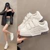 Retro Versatile White Platform Forrest Gump Sneakers Women's 2024 New Autumn Lightweight Height Increase Casual Velcro Shoes
