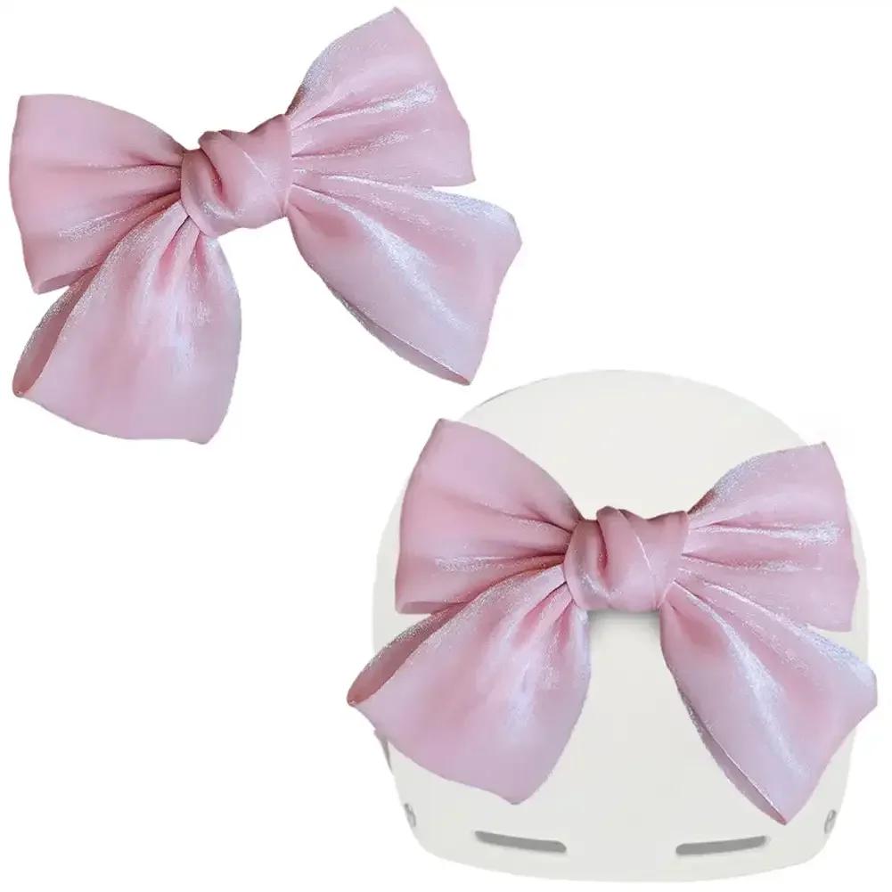 Motorcycle Electric Bike Helmet Silks and Satins Bow Style for Car Body Helmet Decoration Accessories Bowknot For Girl Women