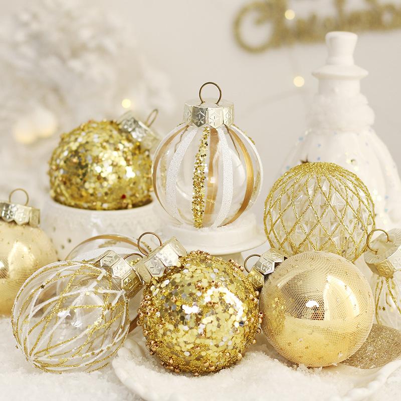 25PCS Weihnachtsschmuck Boutique PET Bemalte Weihnachtskugel-Set Weihnachtsbaumdekoration Kugeln Weihnachten Festival Home Decor