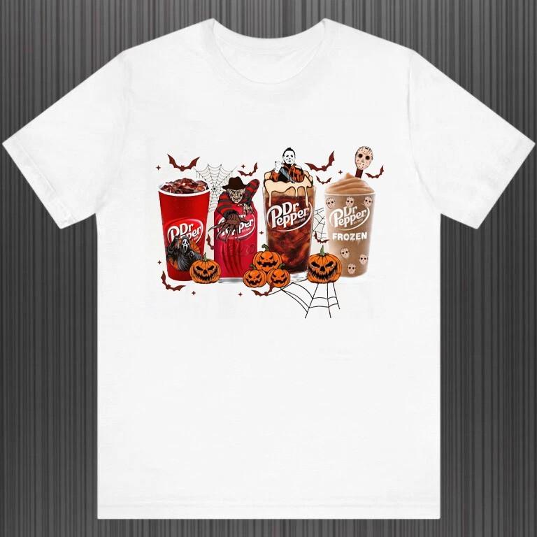 Ретро Хэллоуин Dr Pepper Графическая Унисекс Футболка S-5XL Унисекс Футболка XXL