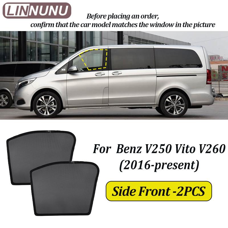 

LINNUNU Для mercedes benz V250 Vito V260 L магнитная автомобильная солнцезащитная шторка сетка Блок от солнечного света Внутренний аксессуар Солнцезащитный Side Front-2PCS