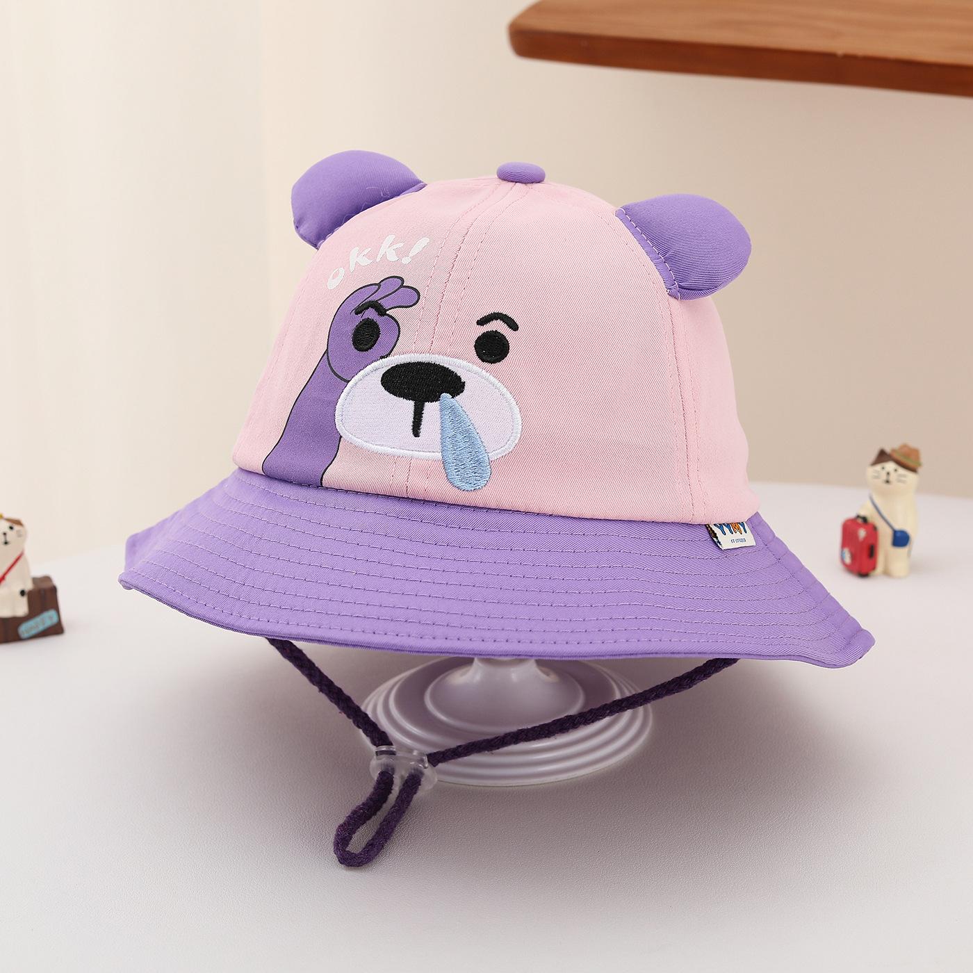 Kids Bucket Hats Spring Puppy Shaped Hats Korean Style New Cartoon Color-Block Cross-Border Children s Hats Trendy