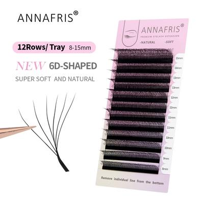 6D-W Shaped Eyelash Extension Automatic Flowering Soft Natural Premade Fans W Volume Lashes