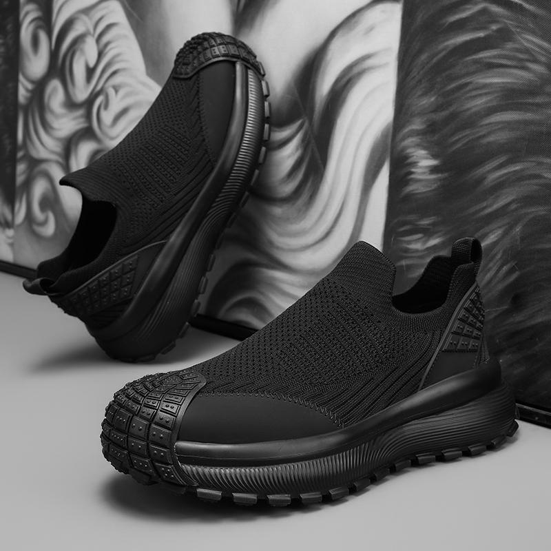 Sommer atmungsaktive Fliegenweb-Netz-Schuhe Outdoor-Freizeit-Sport schwarze weiche Sohle trendige Schuhe