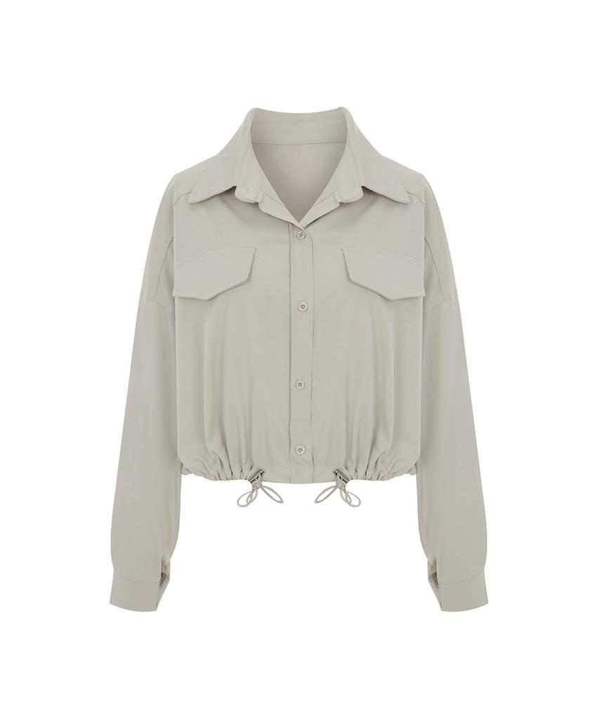 PAIGEFLYNN String Flap Collar Shirt_P6Ash012C