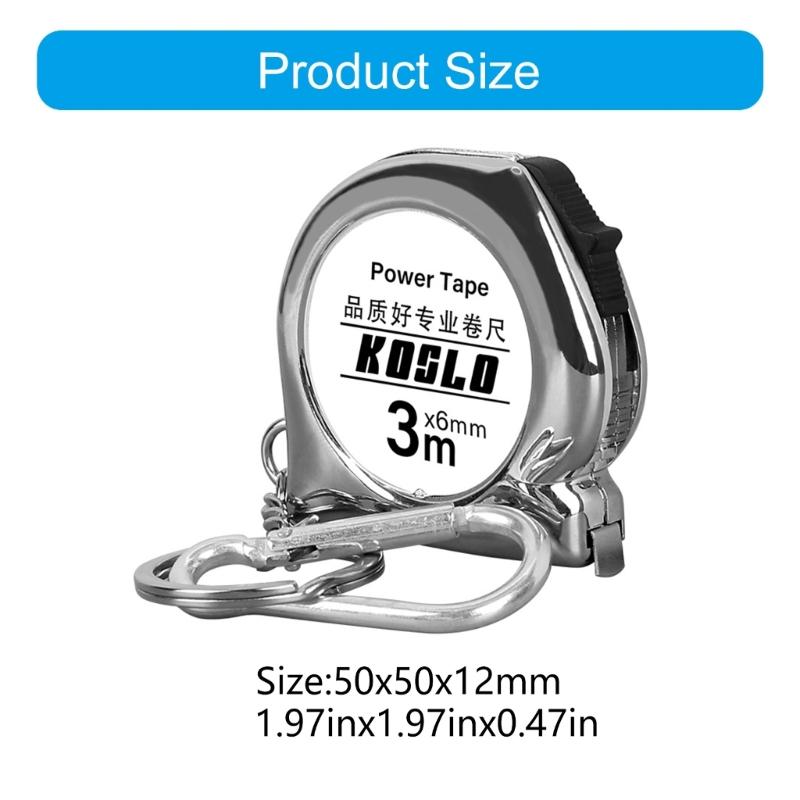 Compactly 3Meter Carbon Steel Measuring Tape with Carabiner Lightweight ABS Housing For Precise Measurement Tool