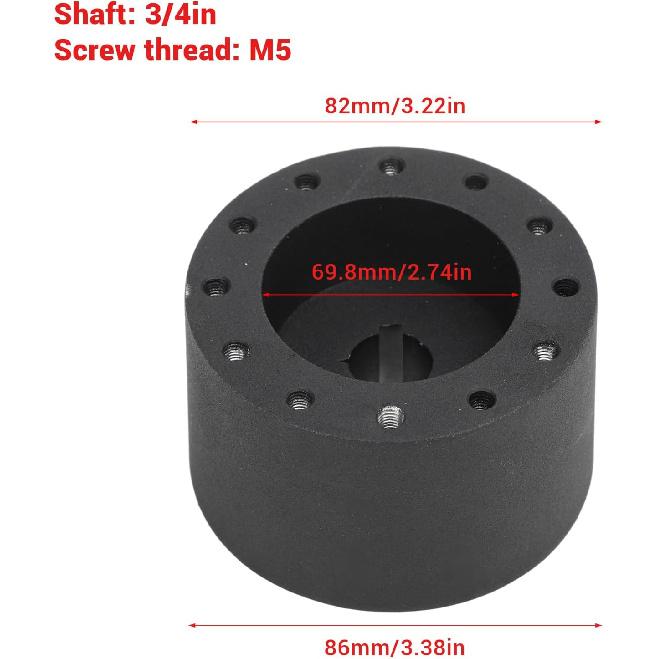 6 Hole Steering Wheel Hub Adapter 3/4 Inch Keyway Marine Boat Steering Wheel Adapter Heavy Duty Metal Design with 5mm Screw Holes for Boats Helms