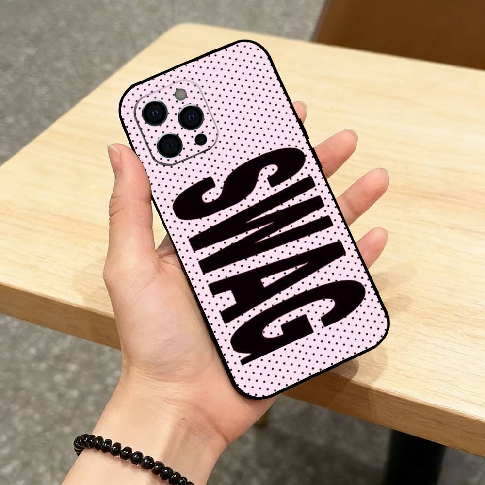 l-Leopard Print s-SWAG Phone Case For iPhone 17,16,15,14,13,12,11 Plus,Pro Max,XS,Soft Silicone Black Cover