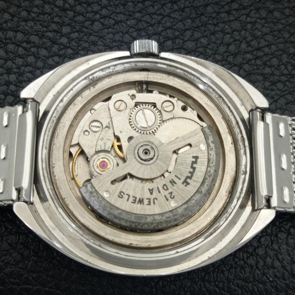 AUTOMATIC VINTAGE HMT KANCHAN INDIAN 6501 MENS GOLDEN COLOR DIAL WATCH a703262-1