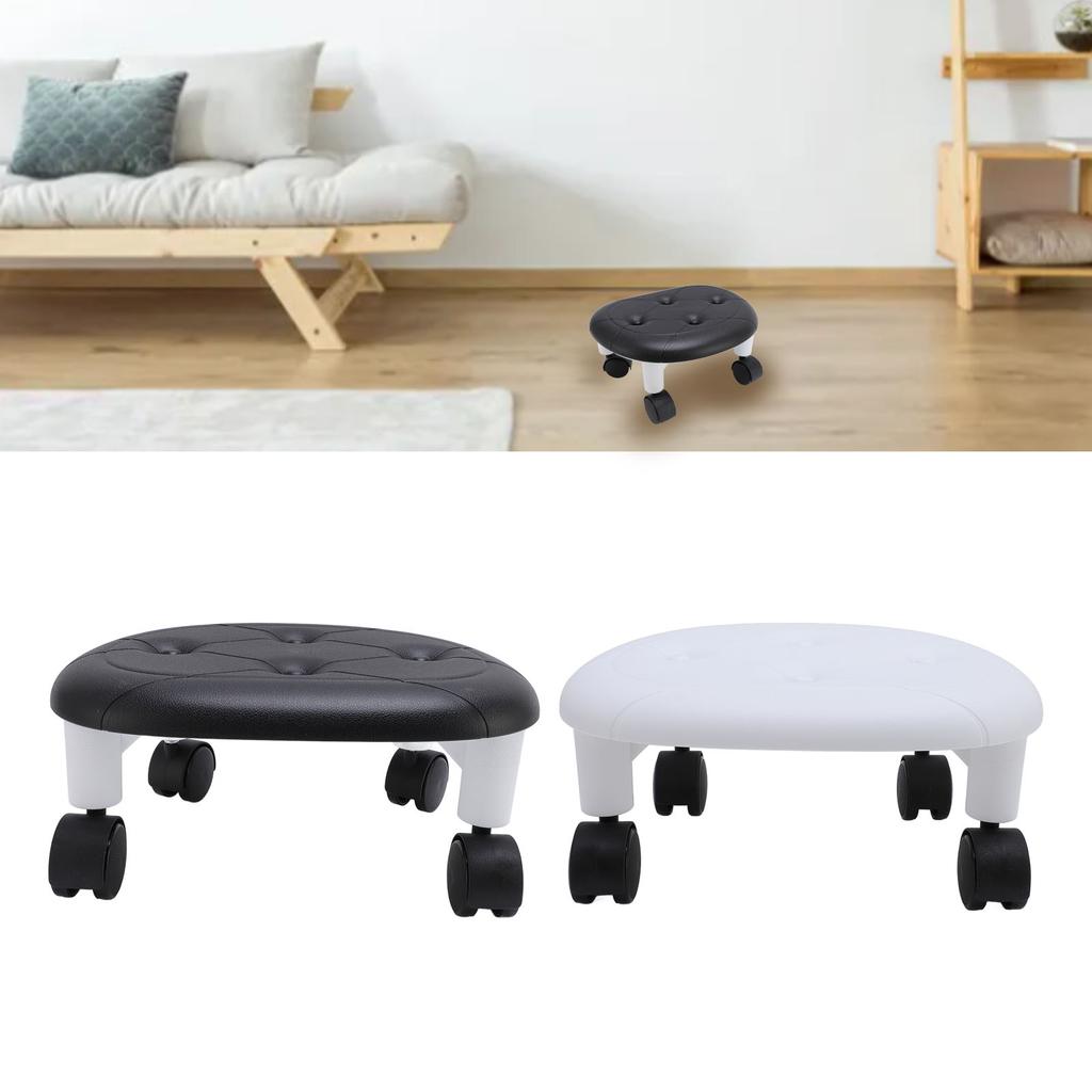 Low Rolling Stool with Wheels Ergonomic Heavy Duty Short Rolling Seat for Bedroom Living Room
