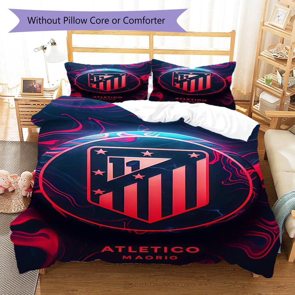 Juego de Edredón Ropa de Cama Atleti Funda de Edredón Funda de Almohada Decoración del Hogar Regalo de Cumpleaños (1 * funda nórdica + 2 * fundas de almohada, sin núcleo)