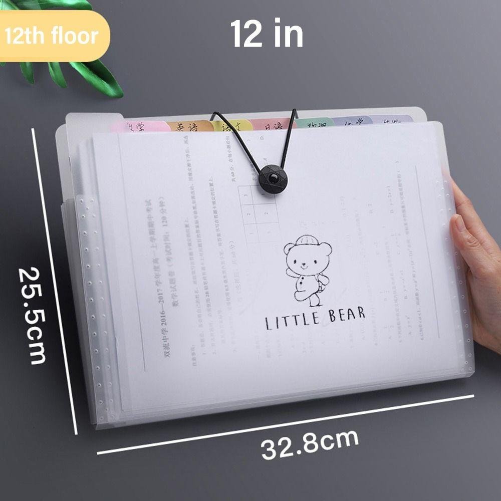Waterproof A4 File Folder 5/8/12 Pockets File Organizer Cartoon Document Bag