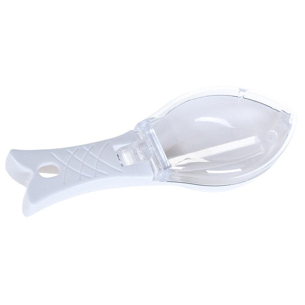 Fish Scale Scraper White ABS As Material Manual Planing Tool Plastic Serrated Safe Convenient Hanging Hole Kitchen Fishing Tools