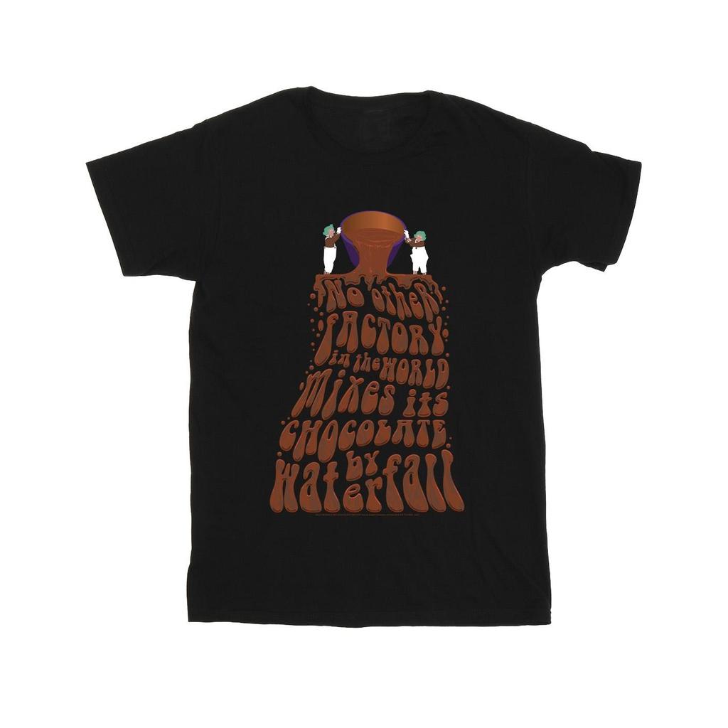 Willy Wonka Mädchen-T-Shirt aus Baumwolle mit Schokoladenwasserfall