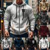 Men's Sports Casual Hoodie Hoodie Cardigan Zipper Multi-pocket Hoodie Coat